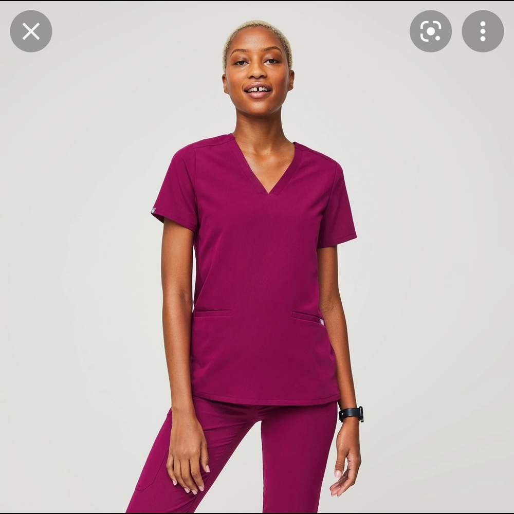 Fig Scrub Top Dark Magenta -Medium